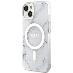 Чехол Guess GUHMP14MPCUMAH для iPhone 14 Plus 6.7" hardcase Marble MagSafe, белый цена и информация | Чехлы для телефонов | pigu.lt