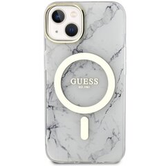 Чехол Guess GUHMP14MPCUMAH для iPhone 14 Plus 6.7" hardcase Marble MagSafe, белый цена и информация | Чехлы для телефонов | pigu.lt