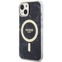 Чехол Guess GUHMP14MPCUMAK для iPhone 14 Plus 6.7" hardcase Marble MagSafe, черный цена и информация | Чехлы для телефонов | pigu.lt