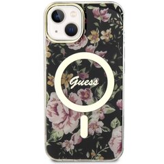 Guess GUHMP14SHCFWSK iPhone 14 6.1" czarny|black hardcase Flower MagSafe цена и информация | Чехлы для телефонов | pigu.lt