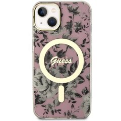 Guess GUHMP14SHCFWSP iPhone 14 6.1" różowy|pink hardcase Flower MagSafe цена и информация | Чехлы для телефонов | pigu.lt