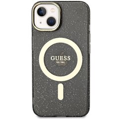 Чехол Guess GUHMP14SHCMCGK для iPhone 14 6.1" hardcase Glitter Gold MagSafe, черный цена и информация | Чехлы для телефонов | pigu.lt
