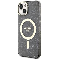 Чехол Guess GUHMP14SHCMCGK для iPhone 14 6.1" hardcase Glitter Gold MagSafe, черный цена и информация | Чехлы для телефонов | pigu.lt