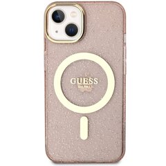 Чехол Guess GUHMP14SHCMCGP для iPhone 14 6.1" hardcase Glitter Gold MagSafe, розовый цена и информация | Чехлы для телефонов | pigu.lt