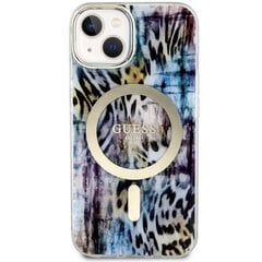 Guess GUHMP14SHLEOPWB iPhone 14 6.1" niebieski|blue hardcase Leopard MagSafe цена и информация | Чехлы для телефонов | pigu.lt