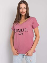 Marškinėliai moterims 2016102969815, rožiniai цена и информация | Женские футболки | pigu.lt