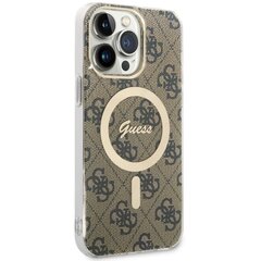 Чехол Guess GUHMP14XH4STW для iPhone 14 Pro Max 6.7" hardcase 4G MagSafe, коричневый цена и информация | Чехлы для телефонов | pigu.lt