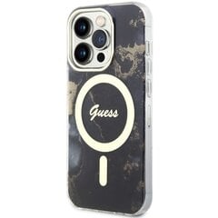 Чехол Guess GUHMP14XHTMRSK для iPhone 14 Pro Max 6.7" hardcase Golden Marble MagSafe, черный цена и информация | Чехлы для телефонов | pigu.lt