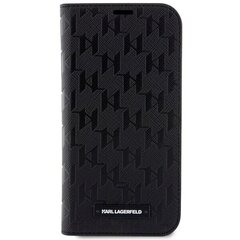 Karl Lagerfeld KLBKP14LSAKLHPK iPhone 14 Pro 6.1" bookcase czarny|black Saffiano Monogram цена и информация | Чехлы для телефонов | pigu.lt