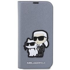 Karl Lagerfeld KLBKP14LSANKCPG iPhone 14 Pro 6.1" bookcase srebrny|silver Saffiano Karl & Choupette цена и информация | Чехлы для телефонов | pigu.lt
