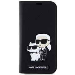 Karl Lagerfeld KLBKP14LSANKCPK iPhone 14 Pro 6.1" bookcase czarny|black Saffiano Karl & Choupette цена и информация | Чехлы для телефонов | pigu.lt