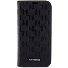 Karl Lagerfeld KLBKP14SSAKLHPK iPhone 14 6.1" bookcase czarny|black Saffiano Monogram цена и информация | Чехлы для телефонов | pigu.lt