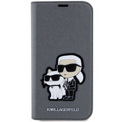 Karl Lagerfeld KLBKP14SSANKCPG iPhone 14 6.1" bookcase srebrny|silver Saffiano Karl & Choupette цена и информация | Чехлы для телефонов | pigu.lt