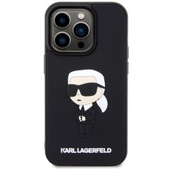 Чехол Karl Lagerfeld KLHCP14L3DRKINK для iPhone 14 Pro 6.1" hardcase Rubber Ikonik 3D, черный цена и информация | Чехлы для телефонов | pigu.lt
