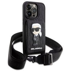 Karl Lagerfeld KLHCP14LCSAKHPKK iPhone 14 Pro 6.1" hardcase czarny|black Crossbody Saffiano Monogram Ikonik цена и информация | Чехлы для телефонов | pigu.lt