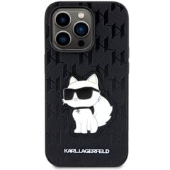 Чехол Karl Lagerfeld KLHCP14LSAKHPCK для iPhone 14 Pro 6.1" Saffiano Monogram Choupette, черный цена и информация | Чехлы для телефонов | pigu.lt