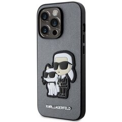 Karl Lagerfeld KLHCP14LSANKCPG iPhone 14 Pro 6.1" hardcase srebrny|silver Saffiano Karl & Choupette цена и информация | Чехлы для телефонов | pigu.lt