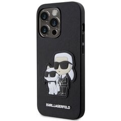 Чехол Karl Lagerfeld KLHCP14LSANKCPK для iPhone 14 Pro 6.1" hardcase Saffiano Karl & Choupette, черный цена и информация | Чехлы для телефонов | pigu.lt