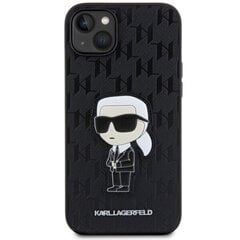 Чехол Karl Lagerfeld KLHCP14MSAKHPKK для iPhone 14 Plus 6.7" Saffiano Monogram Ikonik, черный цена и информация | Чехлы для телефонов | pigu.lt