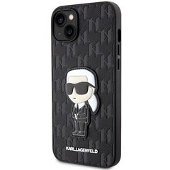 Чехол Karl Lagerfeld KLHCP14MSAKHPKK для iPhone 14 Plus 6.7" Saffiano Monogram Ikonik, черный цена и информация | Чехлы для телефонов | pigu.lt