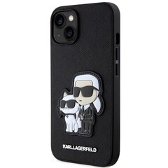 Чехол Karl Lagerfeld KLHCP14MSANKCPK для iPhone 14 Plus 6.7" hardcase Saffiano Karl & Choupette, черный цена и информация | Чехлы для телефонов | pigu.lt