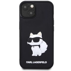 Чехол Karl Lagerfeld KLHCP14S3DRKHNK для iPhone 14 6.1" hardcase Rubber Choupette 3D, черный цена и информация | Чехлы для телефонов | pigu.lt