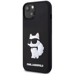 Чехол Karl Lagerfeld KLHCP14S3DRKHNK для iPhone 14 6.1" hardcase Rubber Choupette 3D, черный цена и информация | Чехлы для телефонов | pigu.lt
