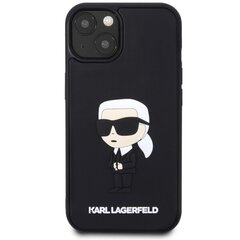 Чехол Karl Lagerfeld KLHCP14S3DRKINK для iPhone 14 6.1" hardcase Rubber Ikonik 3D, черный цена и информация | Чехлы для телефонов | pigu.lt