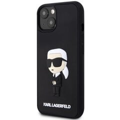 Чехол Karl Lagerfeld KLHCP14S3DRKINK для iPhone 14 6.1" hardcase Rubber Ikonik 3D, черный цена и информация | Чехлы для телефонов | pigu.lt