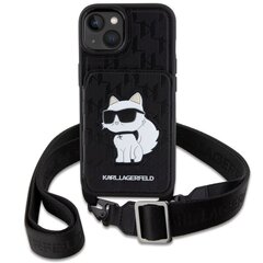 Karl Lagerfeld KLHCP14SCSAKHPCK iPhone 14 6.1" hardcase czarny|black Crossbody Saffiano Monogram Choupette цена и информация | Чехлы для телефонов | pigu.lt