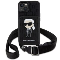 Karl Lagerfeld KLHCP14SCSAKHPKK iPhone 14 6.1" hardcase czarny|black Crossbody Saffiano Monogram Ikonik цена и информация | Чехлы для телефонов | pigu.lt