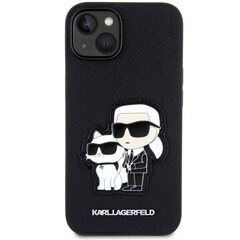 Чехол Karl Lagerfeld KLHCP14SSANKCPK для iPhone 14 6.1" hardcase Saffiano Karl & Choupette, черный цена и информация | Чехлы для телефонов | pigu.lt