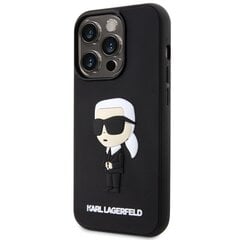 Чехол Karl Lagerfeld KLHCP14X3DRKINK для iPhone 14 Pro Max 6.7" hardcase Rubber Ikonik 3D, черный цена и информация | Чехлы для телефонов | pigu.lt