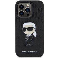 Чехол Karl Lagerfeld KLHCP14XSAKHPKK для iPhone 14 Pro Max 6.7" Saffiano Monogram Ikonik, черный цена и информация | Чехлы для телефонов | pigu.lt