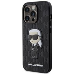 Чехол Karl Lagerfeld KLHCP14XSAKHPKK для iPhone 14 Pro Max 6.7" Saffiano Monogram Ikonik, черный цена и информация | Чехлы для телефонов | pigu.lt