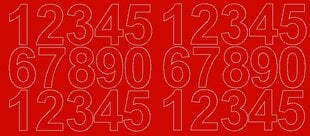 Lipnūs numerių lipdukai Drago, 6 cm, matiniai, raudoni цена и информация | Аппликации, декорации, наклейки | pigu.lt