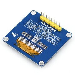 OLED ekranas mėlynas, 1.3” (B), 128x64px SPI/I2C, tiesios jungtys, Waveshare 10451 kaina ir informacija | Atviro kodo elektronika | pigu.lt