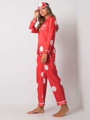 Необычный атласный комплект, красный сатин цена и информация | Женские пижамы, ночнушки | pigu.lt
