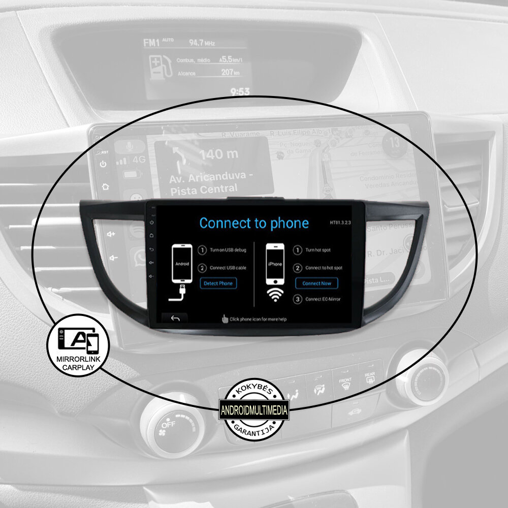 Honda CRV 2012-18 Android Multimedia цена и информация | Automagnetolos, multimedija | pigu.lt