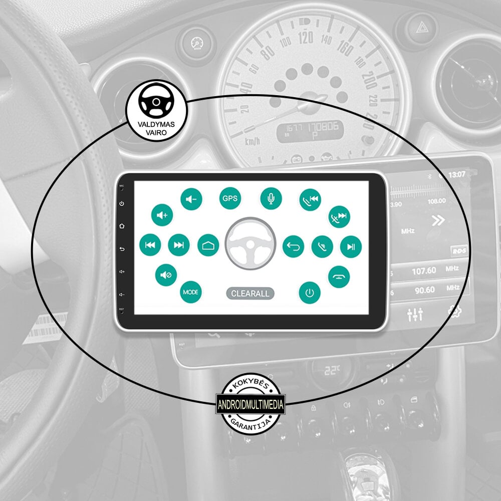 1DIN Android Multimedija Sukiojamu Ekranu kaina ir informacija | Automagnetolos, multimedija | pigu.lt