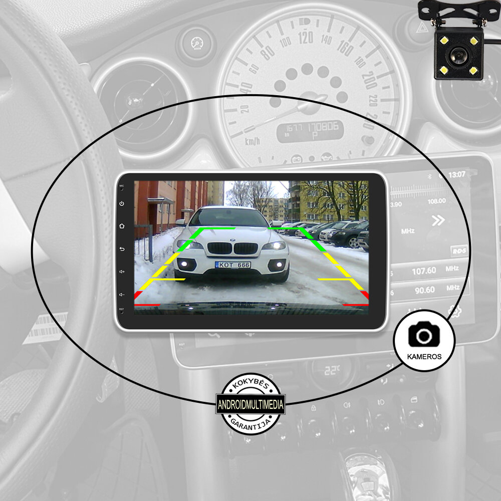 1DIN Android Multimedija Sukiojamu Ekranu kaina ir informacija | Automagnetolos, multimedija | pigu.lt