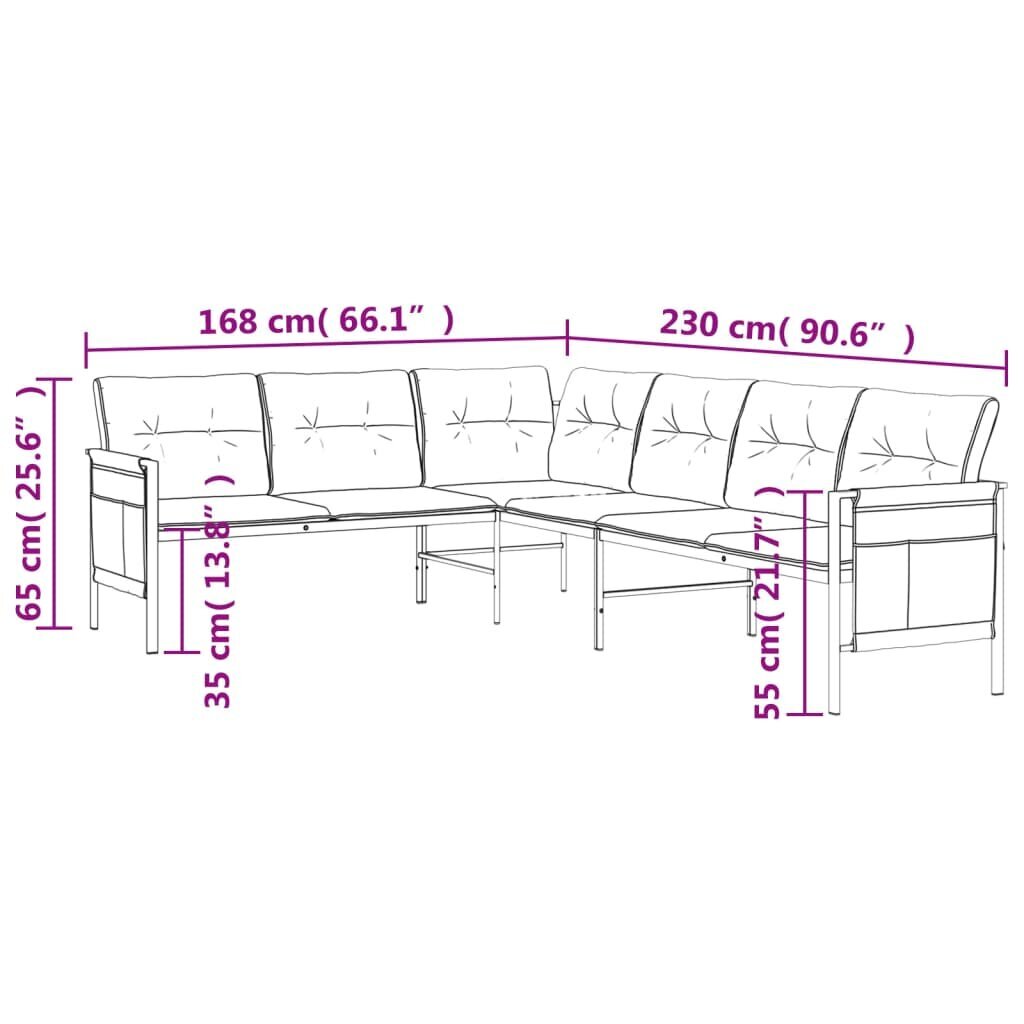 Lauko sofa vidaXL, pilka kaina ir informacija | Lauko baldų komplektai | pigu.lt