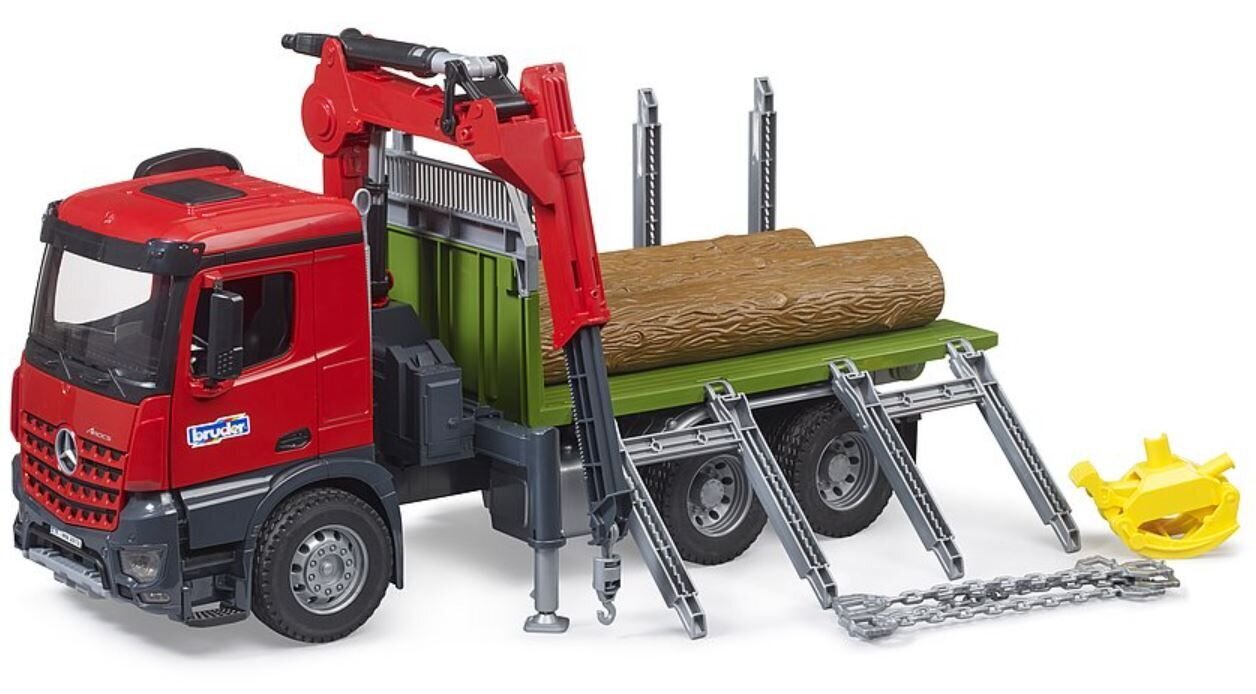 Žaislinis sunkvežimis miškovežis su kranu Bruder MB Arocs 03669 kaina ir informacija | Žaislai berniukams | pigu.lt