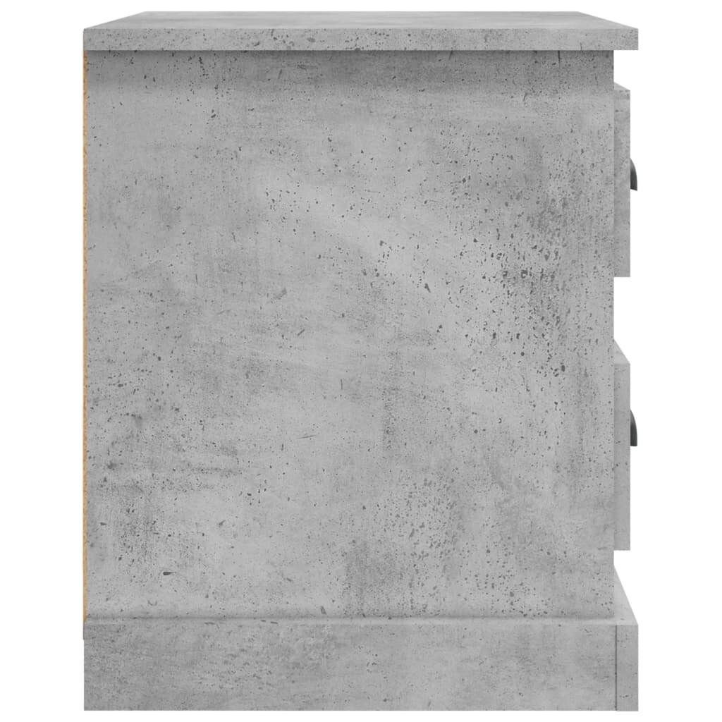 vidaXL Naktinės spintelės, 2vnt., betono pilkos, 39x39x47,5cm, mediena kaina ir informacija | Spintelės prie lovos | pigu.lt