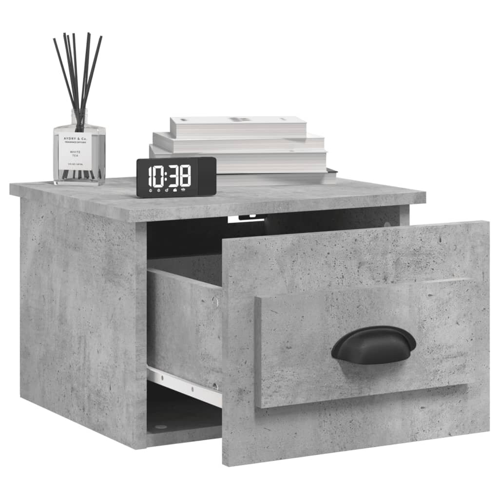 vidaXL Sieninė naktinė spintelė, betono pilka, 41,5x36x28cm kaina ir informacija | Spintelės prie lovos | pigu.lt