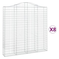 Gabiono krepšiai vidaXL, 200x30x200/220 cm kaina ir informacija | Tvoros ir jų priedai | pigu.lt