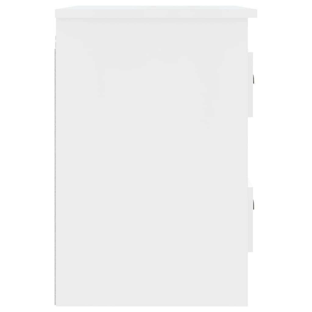 vidaXL Sieninė naktinė spintelė, balta, 41,5x36x53cmcm, blizgi kaina ir informacija | Spintelės prie lovos | pigu.lt