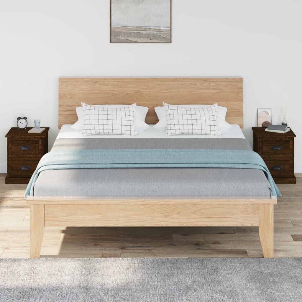 vidaXL Naktinės spintelės, 2vnt., rudos ąžuolo, 39x39x47,5cm, mediena kaina ir informacija | Spintelės prie lovos | pigu.lt
