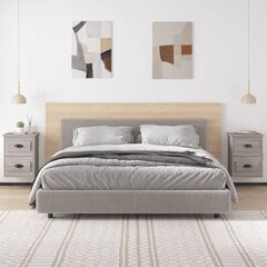 vidaXL Sieninės naktinės spintelės, 2vnt., pilkos ąžuolo, 41,5x36x53cm kaina ir informacija | Spintelės prie lovos | pigu.lt