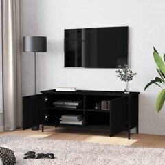 vidaXL TV spintelė su durelėmis, juoda, 102x35x45cm, apdirbta mediena kaina ir informacija | TV staliukai | pigu.lt